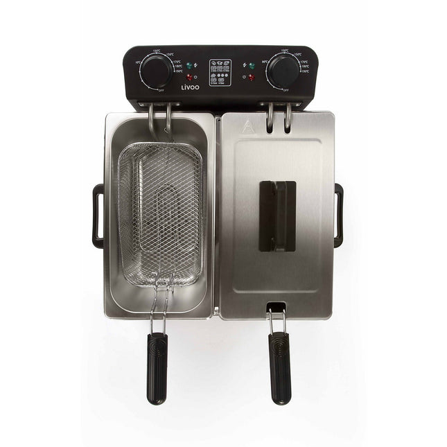 Friteuse semi-professionnelle LIVOO Huile double 2x3 L DOC217