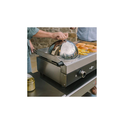 Plancha électrique KRAMPOUZ PFSR2AA-KR Noire Inox 2 brûleurs à poser, 64x33 cm