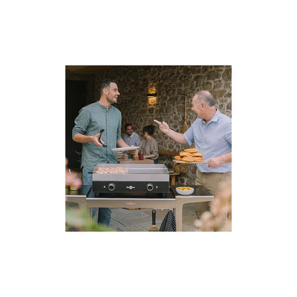 Plancha électrique KRAMPOUZ PFSR2AA-KR Noire Inox 2 brûleurs à poser, 64x33 cm