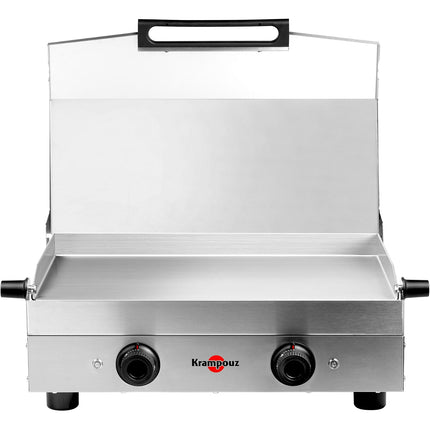 Plancha électrique KRAMPOUZ PFSY2AA-KR inox 2 brûleurs à poser, 54x33 cm