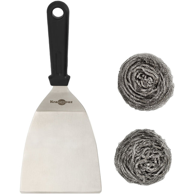 Ustensile plancha KRAMPOUZ spatule/2 boules inox AKN1