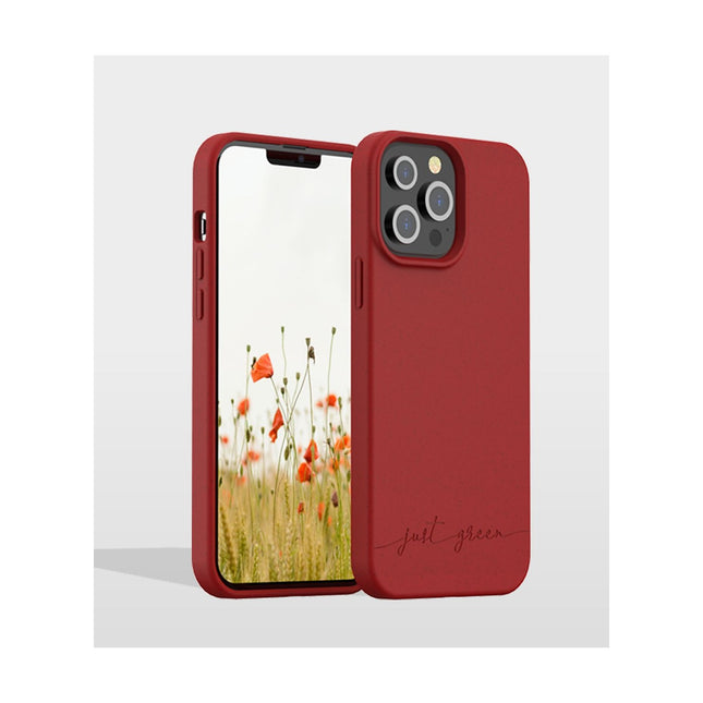 Coque JUST GREEN iPhone 13 Pro Max Bio rouge