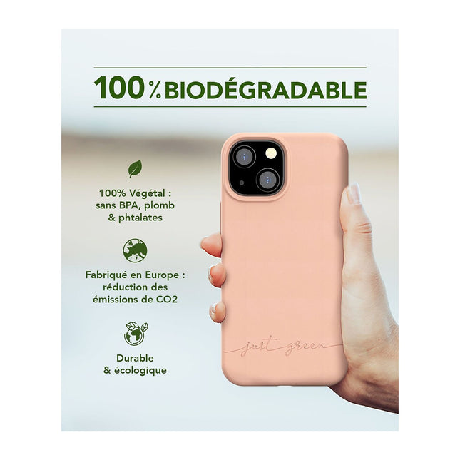 Coque JUST GREEN iPhone 13 mini Bio sable