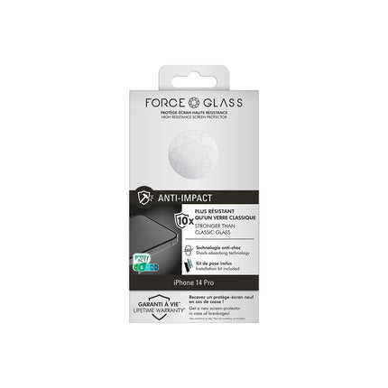 Protège écran FORCE GLASS iPhone 14 Pro Anti-impact