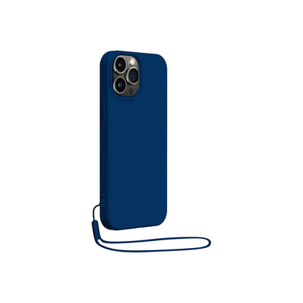 Coque BIGBEN CONNECTED iPhone 14Pro silicone+Dragonne bleu