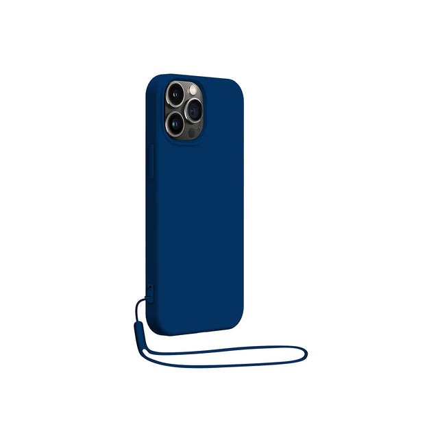 Coque BIGBEN CONNECTED iPhone 14Pro silicone+Dragonne bleu