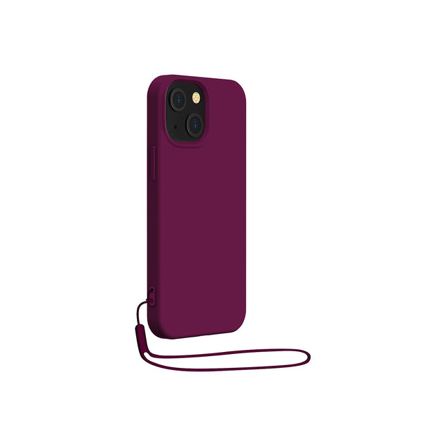 Coque BIGBEN CONNECTED iPhone 14 silicone + Dragonne violet