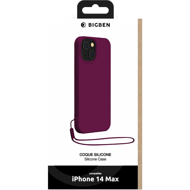 Coque BIGBEN CONNECTED iPhone 14Plus silicone+Dragonne violet