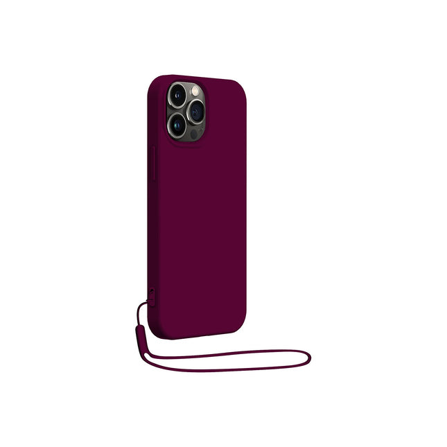 Coque BIGBEN CONNECTED iPhone 14ProMax silicone+Dragonne violet