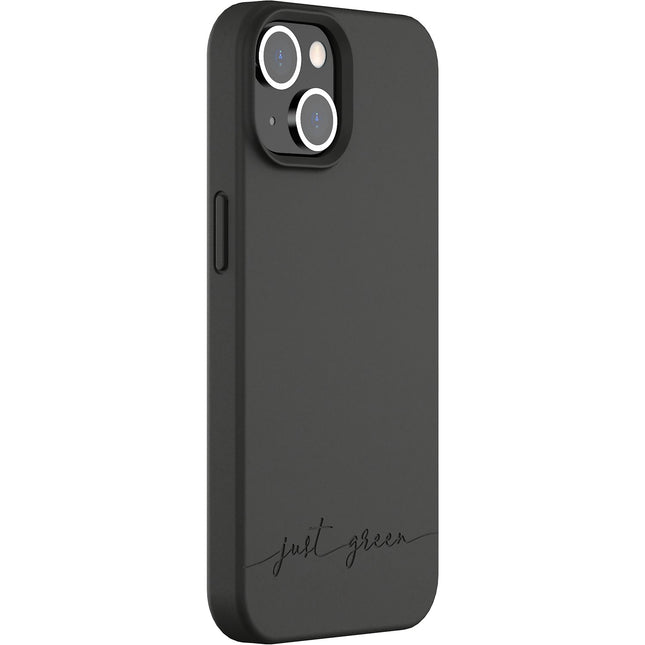 Coque JUST GREEN iPhone 14 Bio noir