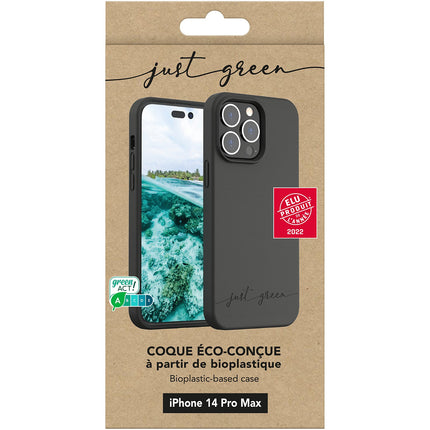 Coque JUST GREEN iPhone 14 Pro Max Bio noir