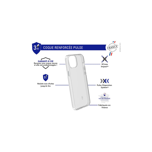 Coque FORCE CASE iPhone 15 Transparent pulse