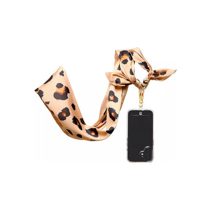 Cordon téléphone FORCE CASE Bandoulière foulard Léopard beige