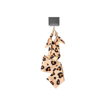 Cordon téléphone FORCE CASE Bandoulière foulard Léopard beige