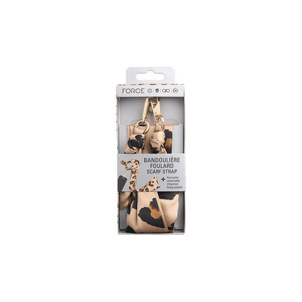 Cordon téléphone FORCE CASE Bandoulière foulard Léopard beige