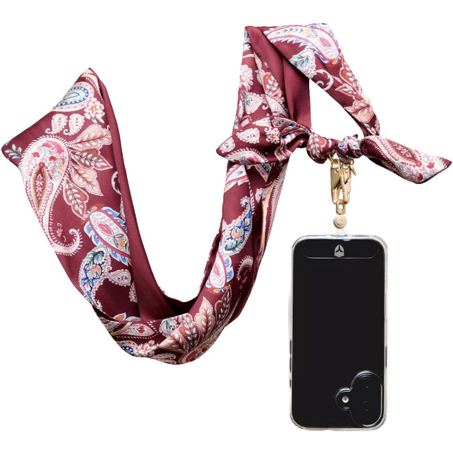 Cordon téléphone FORCE CASE Bandoulière bandana Bordeaux