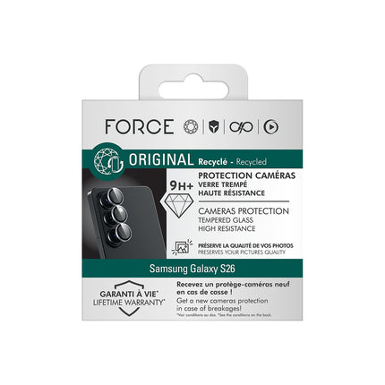 Protège écran FORCE GLASS objectif transparent x3 pour S26