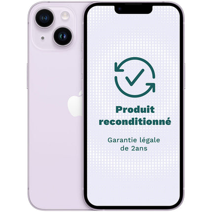 Smartphone APPLE iPhone 14 Mauve 128Go Excellent État - Reconditionné
