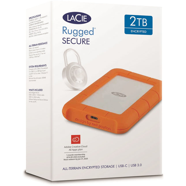 Disque dur externe LACIE 2To Rugged Secure USB-C