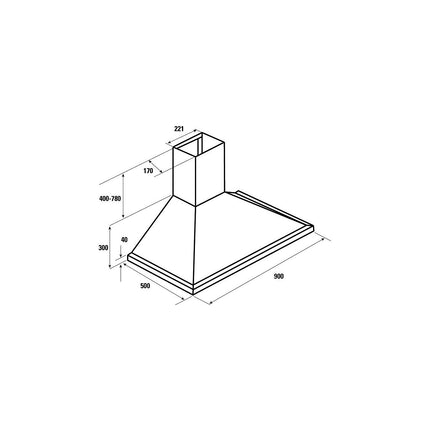 Hotte décorative murale BRANDT AD1006X