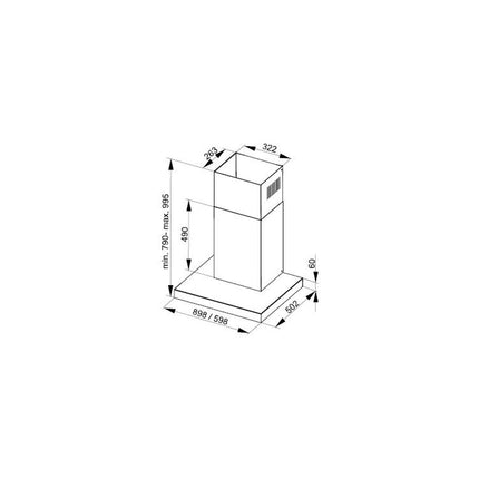 Hotte décorative murale DE DIETRICH DHB4684B MotionControl