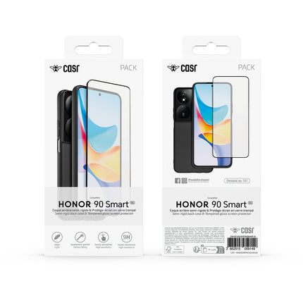 Coque CASR Honor 90 smart coque noire+ verre trempé