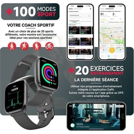Montre connectée ECHO Rainbow Nano Metal Silicone + Milanais