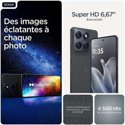Smartphone MOTOROLA Pack Edge70 512Go Gris+Moto Sound Flow