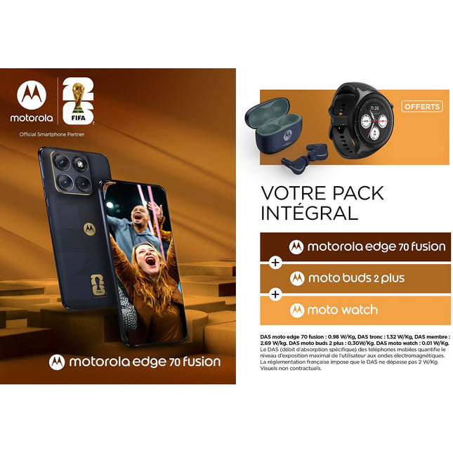 Smartphone MOTOROLA Pack Edge 70 Fusion256GoFifa+buds2+Watch