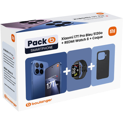Smartphone XIAOMI Pack 17T Pro 512Go Bleu/Coque/Watch6