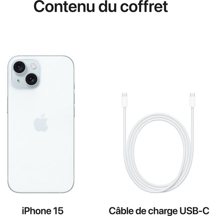 Smartphone APPLE iPhone 15 Bleu 128Go Reconditionné