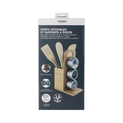 Set d'ustensiles de cuisine COOK CONCEPT set de 3 en bambou et porte epices