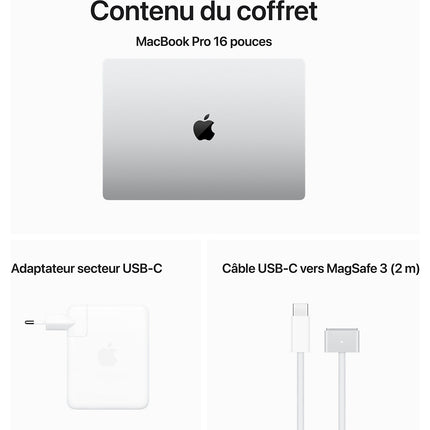 Ordinateur Apple MACBOOK Pro 16' M3 Max 36Go 1To SSD 2023 Silver Reconditionné