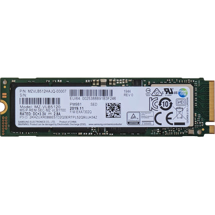 Disque dur SSD interne SAMSUNG SSD interne M.2 NVMe PCle 512Go Reconditionné