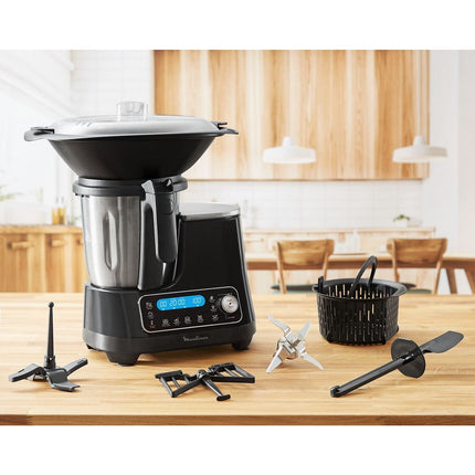 Robot cuiseur MOULINEX Clickchef noir HF456810 + cuiseur vapeur