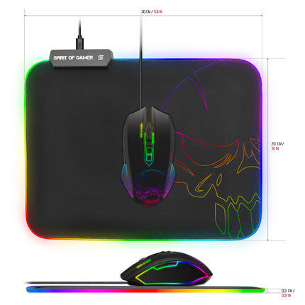 Tapis de souris SPIRIT OF GAMER RGB - taille 300 x 230 x 4 mm