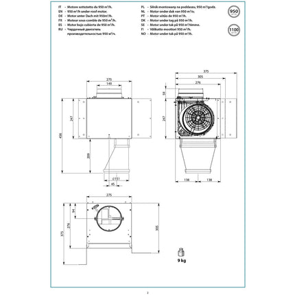 Moteur de hotte FALMEC MOT950