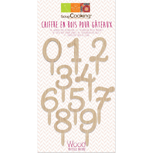 Décoration gâteau SCRAPCOOKING bois 0 a 9