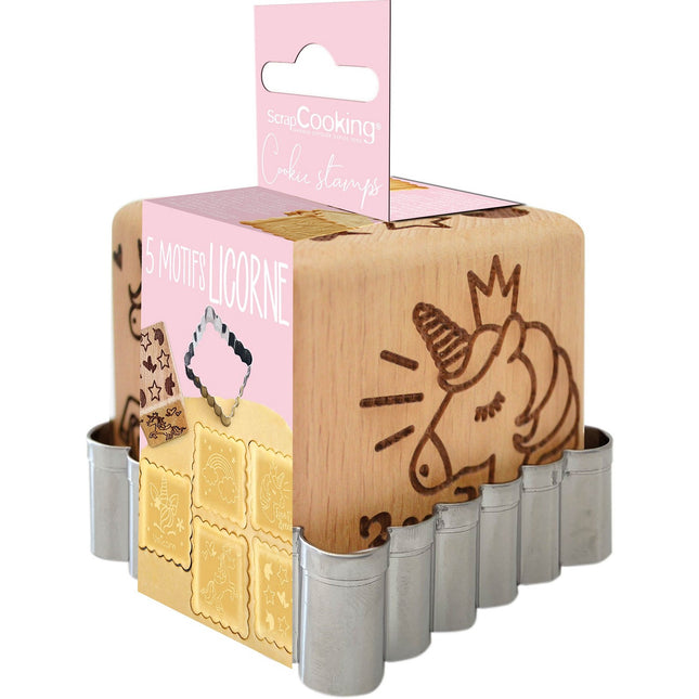 Set d'ustensiles de cuisine SCRAPCOOKING à biscuit forme licorne + découpoir