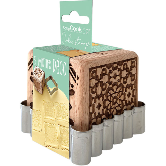Décoration gâteau SCRAPCOOKING biscuit bois déco et découpoir