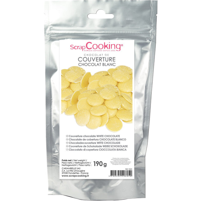 Chocolats SCRAPCOOKING de couverture Blanc 190g
