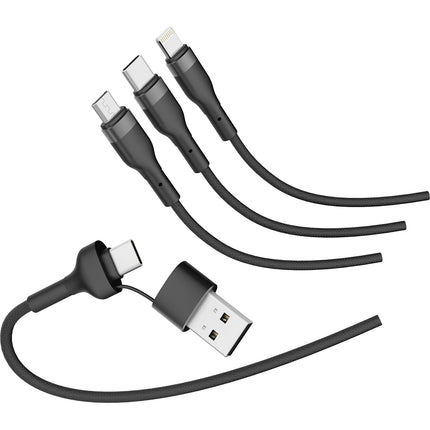 Câble trio MOBILITY LAB 3 en 2 Lightning micro USB USBC 1m tres