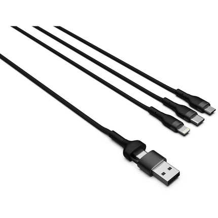 Câble trio MOBILITY LAB 3 en 2 Lightning micro USB USBC 1m tres