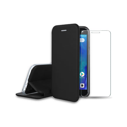 Pack IBROZ Xiaomi Redmi Go Etui cuir noir