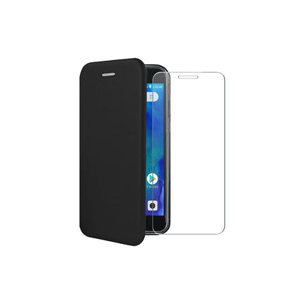 Pack IBROZ Xiaomi Redmi Go Etui cuir noir