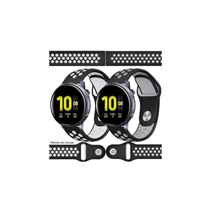 Bracelet IBROZ Samsung/Huawei Sport 20mm blanc+gris x2