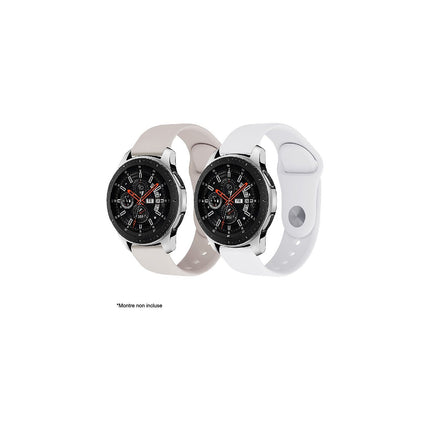 Bracelet IBROZ Samsung/Huawei SoftTouch 22mm blanc+rose