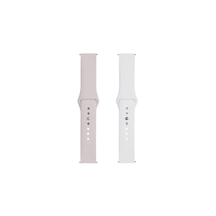 Bracelet IBROZ Samsung/Huawei SoftTouch 22mm blanc+rose
