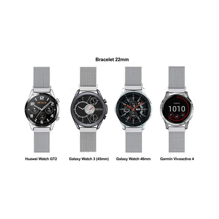 Bracelet IBROZ Samsung/Huawei 22mm Maille gris