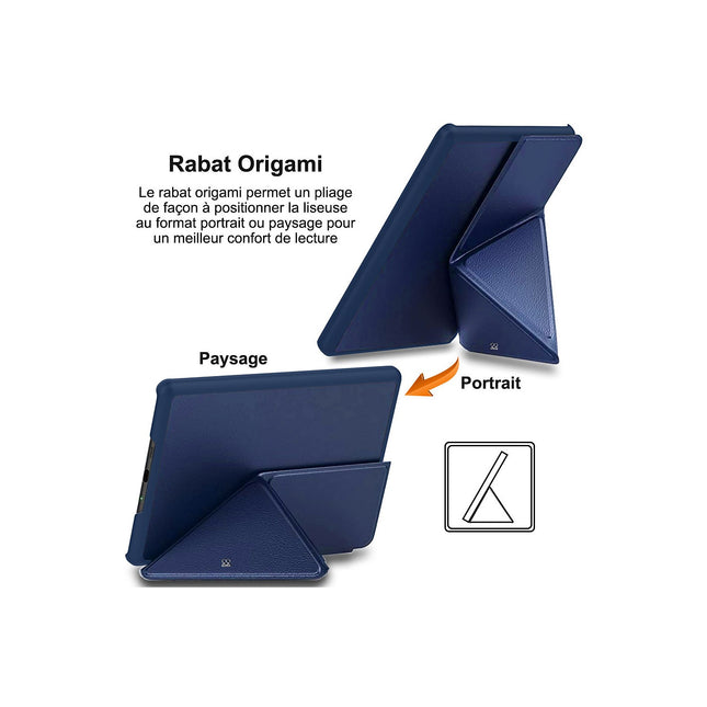 Etui IBROZ Origami Kindle Paperwhite 2024 7p bleu